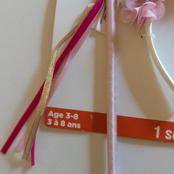 NWT Pink Gold Unicorn Flowers Headband Halloween Costume Star Wand Kids Michaels - Picture 6 of 10